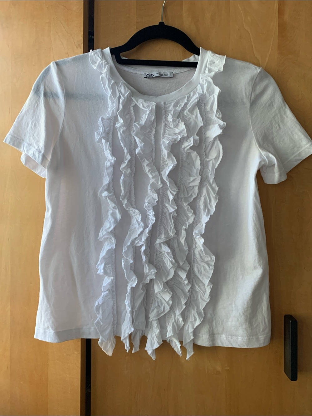 Zara ruffled white tee. Small